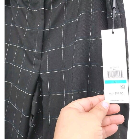Calvin Klein Women's Black Straight Suit Pants Size 16 Black New - Picture 13 of 14